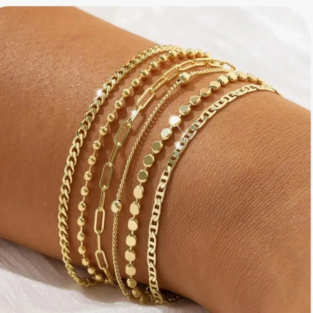 NEW 14K Gold Plated Elegant Gold Bracelet Set